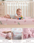 Nyessmee 52" 28", 2-Pack Baby Crib Sheets Girl, Fitted Crib Sheets x Soft Breathable Microfiber Sheets for Standard
