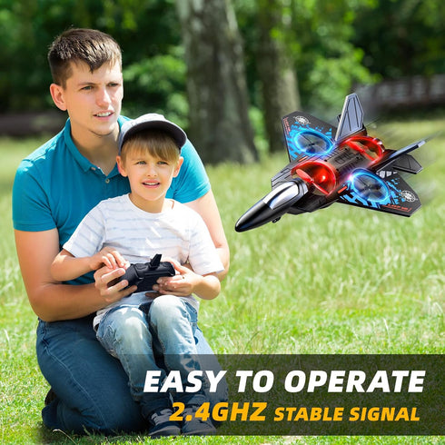 8-12, 2.4 360 8-16, MSKOLER Foam Remote Control Airplane for Kids GHz RC Plane with Colorful Lights, Flips & Stunt