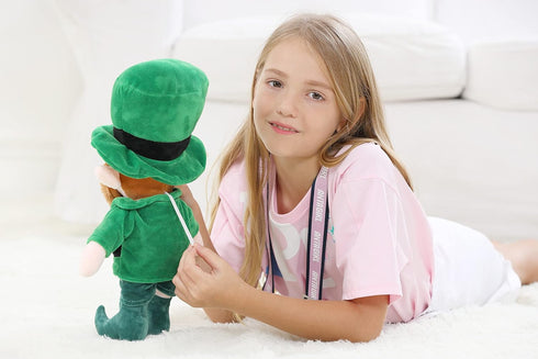 illuOKey 16 Inches Leprechaun Plush Doll Toy for Kids, St Patricks Day Decorations