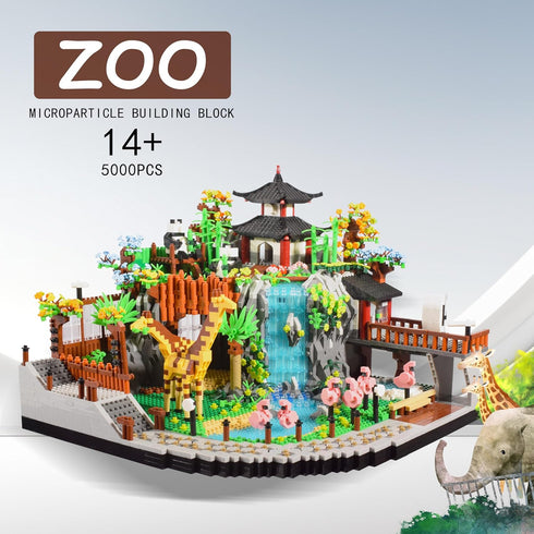 Micro Mini Blocks Animals Building Model Set - Creative Architecture Zoo Park Building Sets for Adults and Kids 14+