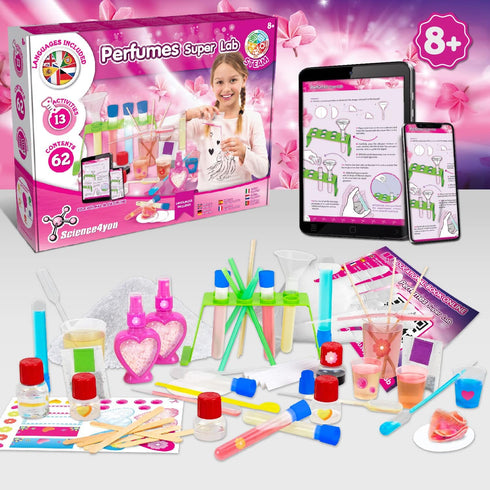 Science4you 8+ 13 8 9 10 11 12+ Super Perfume Making Kit for Kids Years Old - Make Your Own Perfumes for Girls + DIY