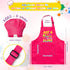 2Pcs Set, R HORSE Kid Apron and Chef Hat Adjustable Children Pink Kitchen Toddler Apron for Girl Who Loves Slime, Dress