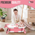 HAPPY OTTER Portable Baby Bathtub with Heat Sensor for Toddlers & Newborns, Padded Baby Bath Tub with Water Release