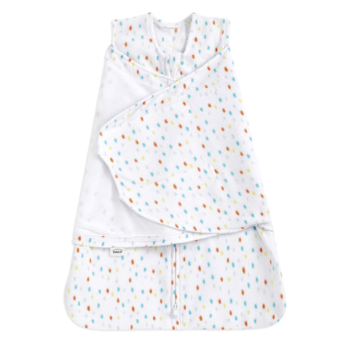 HALO Micro-Fleece Sleepsack Swaddle - 3-Way Adjustable Wearable Blanket, TOG 3.0, Confetti, Small, 3-6 Months