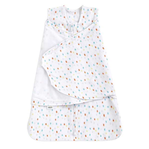 HALO Micro-Fleece Sleepsack Swaddle - 3-Way Adjustable Wearable Blanket, TOG 3.0, Confetti, Small, 3-6 Months