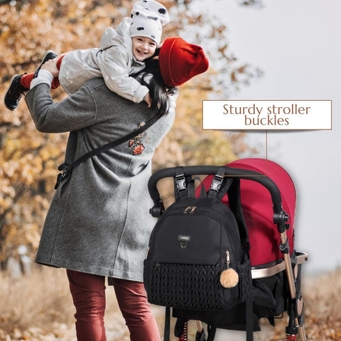 Backpack,Waterproof Pack Diaper Bag,Newborn Baby and Stylish Travel Back with Changing Pad for Women and Girls (Black)