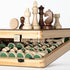 15" Set/Folding 3" /2 A&A Magnetic Wooden Chess Board / King Height German Knight Staunton Chess Pieces/Mahogany