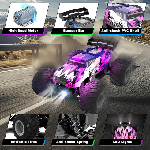 Sjpzwcrl Remote Control Car Toy Truck: - Hand Controlled Monster Truck Toys RC Car Electric Rock Crawler RC