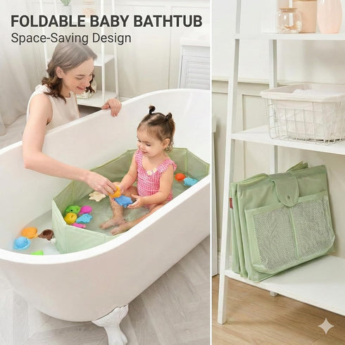 (12M-5Y) Toddler Bathtub for Shower Large Collapsible Portable Tub Converts Shower Stall to Bath Sturdy, Non-Slip
