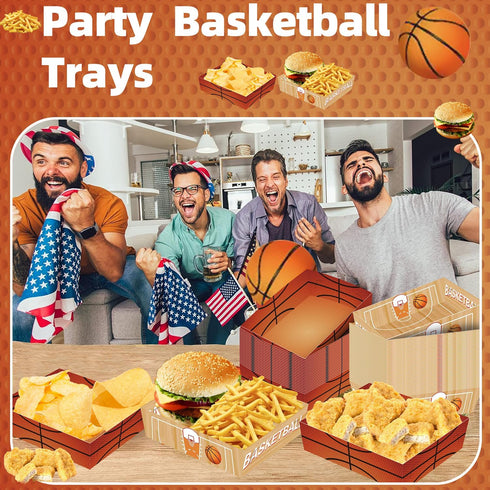 UROINEPA Supplies-36Pcs Basketball Party Decorations Basketball Party Basketball Party Favors Basketball Paper Food