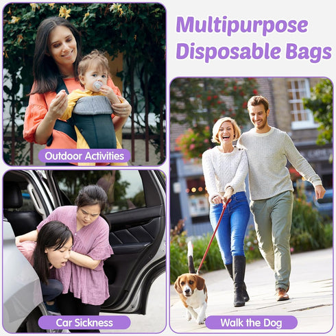 1500 Count 100 Diaper Disposable Bags for Baby Diaper Sacks Baby Powder Scent Disposal or Pet Waste Bags, Rolls(Purple)