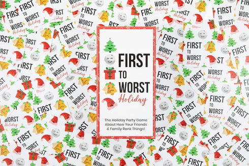 FIRST TO WORST Holiday Edition Party Game - A Festive Card Game About How Your Friends & Family Rank Things - Perfect