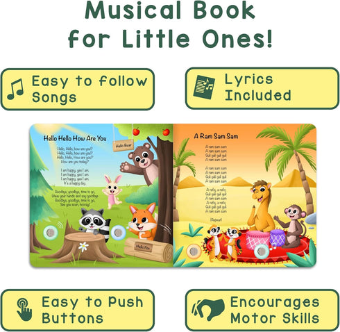15 28-Button 1-3 LEARNING BUGS Nursery Rhymes with Animal Friends Sing Along with Nursery Rhymes, Musical Books