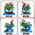 Set 14+,(2705 Light-Up Peach Blossom Pond Micro Mini Bricks Kit, Chinese Architecture Cherry Bonsai Tree Building