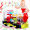 Music Train Toy with LED Light - Colorful Moving Transparent Gears for Kids, Tummy Time Crawling Baby Toys