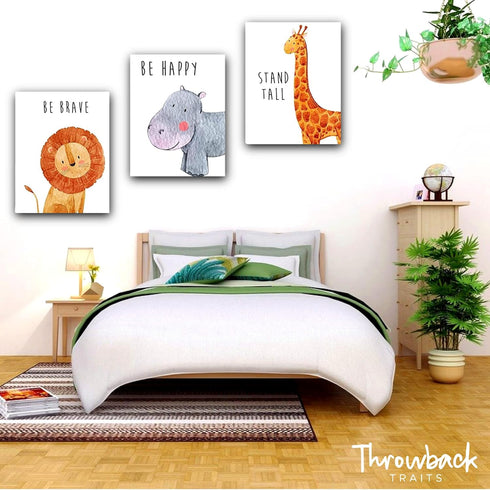 Throwback Traits Safari Nursery Decor, Baby Room Animal Pictures, Set of 6 – 8x10 Wall Art