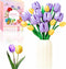 Sawaruita Purple Tulips Bouquet Building Block Sets for Adult Woman-Botanical Collection with
