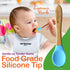 Nutrichef 2 Piece Baby & Toddler Spoon Set, All Natural Wooden Spoon Set with Soft Curved Food Grade Silicone Head,