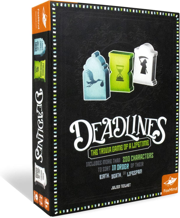 Foxmind Games Deadlines Trivia Card Game - Pop Culture Game for 10 Players, Fun Family Night
