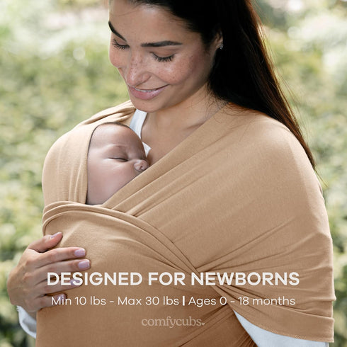 Pack 3 Comfy Cubs Muslin Swaddle Blankets of and Baby Wrap Carrier Bundled