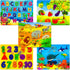 WOOODLIFY 5 Pack 1-3 2-4 Wooden Puzzles for Toddlers - Colorful Chunky Wooden Peg Puzzles - Educational Learning