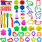 FRIMOONY 45 PCS Plastic Dough Tools with Various Animal Molds and Rolling Pins