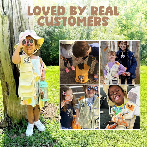 PATHFINDER PANDAS 7-12 Kids Explorer Kit with Safari Vest, Hat & More - Kids Bug Catching Kit with Adventure Guide