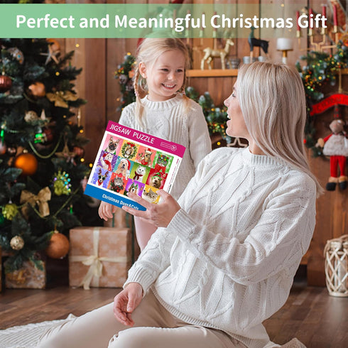 100 Piece Puzzles for Kids Ages 4-8, Christmas Puzzle Dogs and Cat Puzzles, Holiday Jigsaw Puzzles for Kids