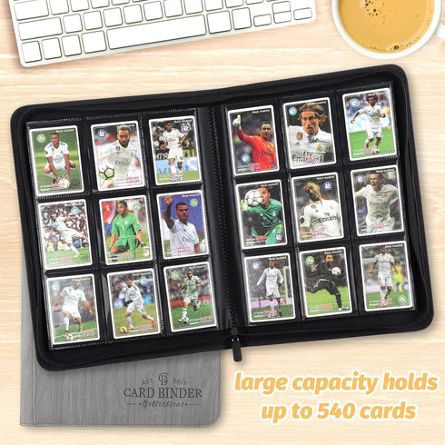 Trading Card Binder, Card Collection Album Folder with 540 Side Loading Pockets, 9 Pocket Trading Card Album