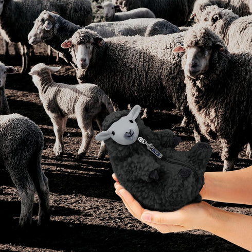 AGRIMONY Cute Shaved Black Sheep Stuffed Animals - Kawaii Lamb Plush Toys, Funny Gifts for Kids Girls Boys