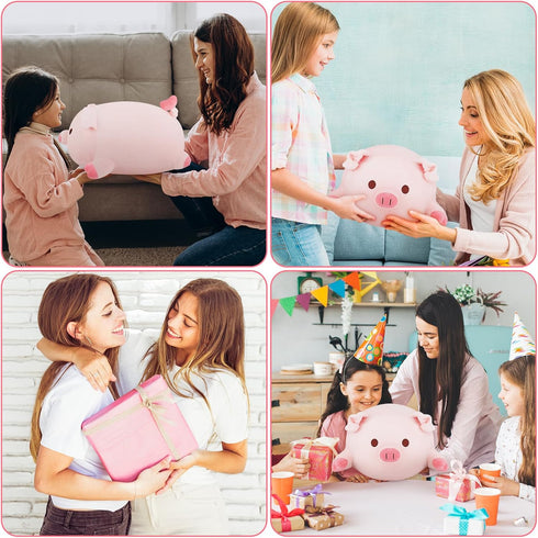5PCS Mommy 4 Gifts(16 Achwishap Pig Family,Pig Stuffed Animal with Pig Babies Plush,Cute Pig Plush Pillow Cushion