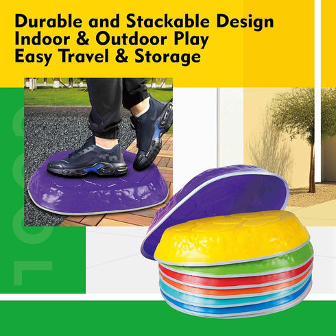 SmartYeen kids,8/12 Stepping Stones for PCS Durable Non-Slip Balance Stones Indoor Outdoor toys for toddlers develope
