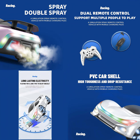 2.4GHz 360 6+ Remote Control Car,Gesture Sensing RC Car,Drift RC Stunt Cars with Light Spray & Sound, Hobby RC Cars Toy