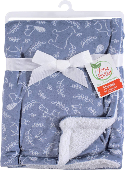Yoga Sprout Forest Mink Blanket with Sherpa Backing