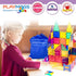 Set 55pcs Set 4 Playmags Magnetic Tiles Train Car for Kids - Magnet Building Blocks Accessory with Cars - Durable