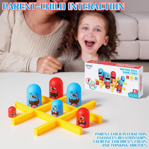 AIUAZA 2 (1PC) Tic Tac Toe Strategic Board Game for Kids and Family,Party Tabletop Games, Strategy Head to Head