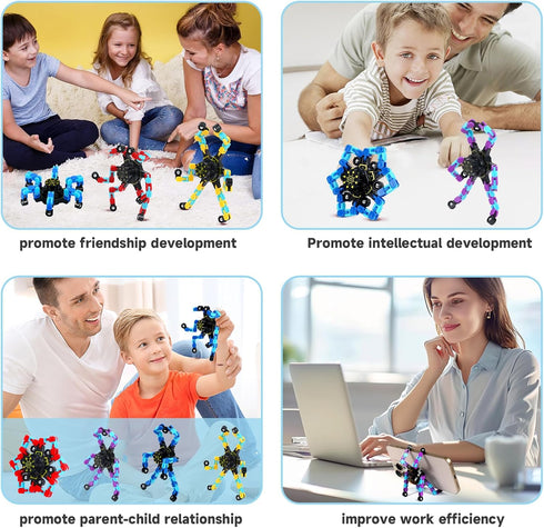 Hdnpea 72PCS Easter Basket Stuffers for Kids, Glow Transformable Fidget Spinners for Kids and Adults, Stress Relief