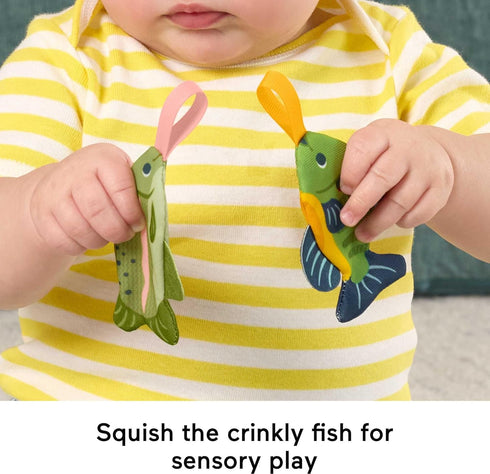 Set, 4-Piece 3+ Fisher-Price Baby Toys Mini Me Moments Reel Fun Fishing Sensory Activities for Newborn Developmental