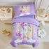 4 Pieces Toddler Bedding Set for Girls Purple Unicorn Toddler Bed Set
