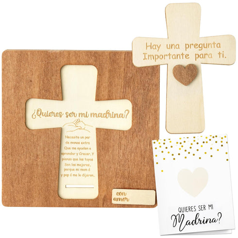 CJiangpo Will You Be My Godmother Proposal Gift, Cross Design Madrina Proposal