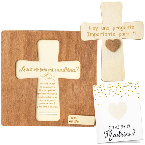 CJiangpo Will You Be My Godmother Proposal Gift, Cross Design Madrina Proposal