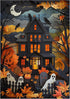 Halloween Paper Cut Art Puzzle 1000 Pieces for Adults, Scary House Ghost Autumn Collage Decor