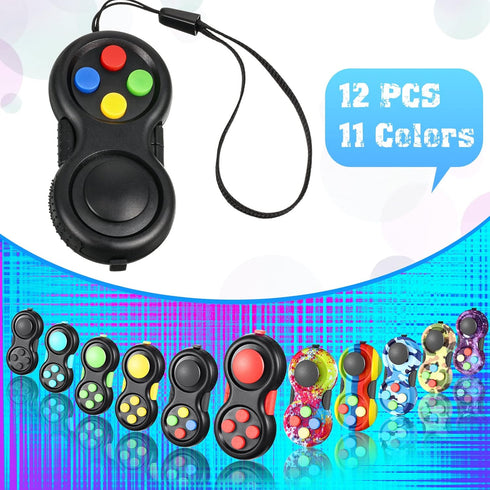 12 Packs Civaner Pcs Fidgets Controller Toys Fidgets Clicker Pad Toys Game Retro Classic Handheld Fun Pad Sensory