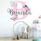 Girls Nursery Printed Pink and White Polka Dots Watercolor Butterflies Custom Personalized