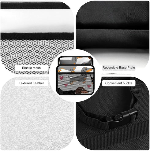 PPIKTC Spacious Hanging Auto Seat Organizer with Ventilated Mesh Pockets for Wet Wipes and Baby Supplies, Cute