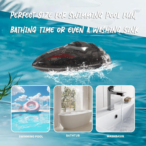 360 2.4 Swimming PowerTRC Mini Remote Control Boat RC Boat Rotating G Build in Rechargeable Battery Lake Pools Bathtubs
