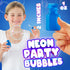 Mini Neon Party Bubbles for Kids - Pack of 12 Bulk Wands and Bottles for Blowing Bubbles, Birthday Party Favors