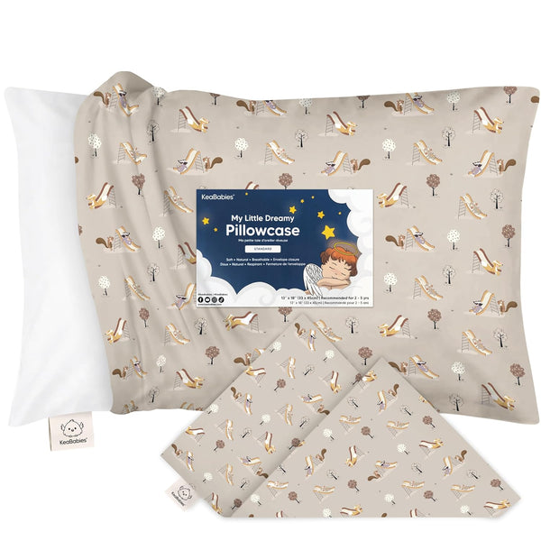 KeaBabies Toddler Pillowcase 13"x18" - Organic Cotton Toddler Pillowcase for Kids, Boys,