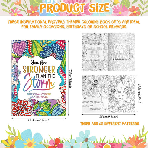 144 Liliful Pcs Motivational Sayings Coloring Book Bulk for Adult DIY Art Stress Relief Drawing Book with Inspiring