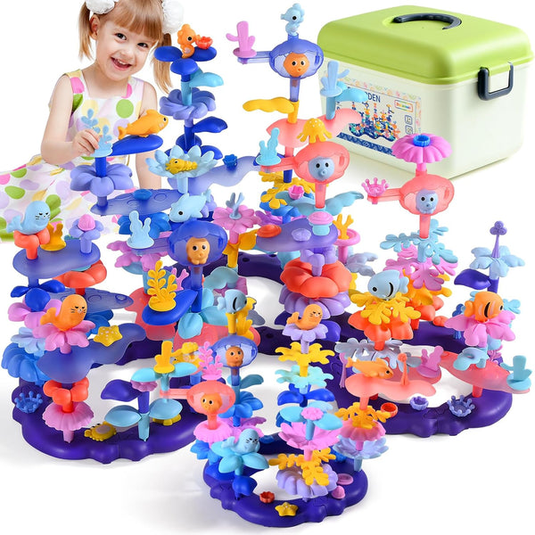 Doloowee 156Pcs Flower Garden Building Toys for Girls 3 4 5 6